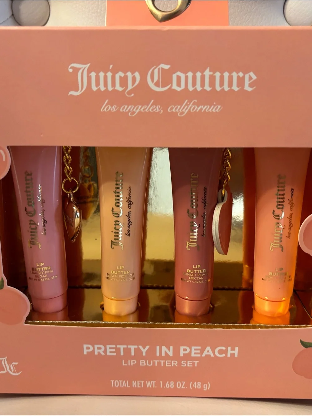 Juicy Couture Lip Butter Set - Peach, Pink, Coral, Gold Accents